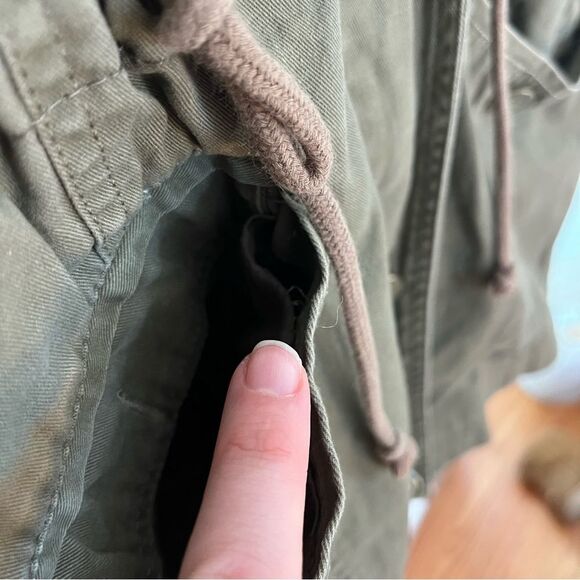 Me Jane Lace Trimmed Utility Jacket Olive Green - Picture 2 of 15